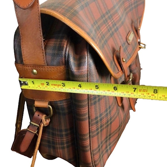 KRALPH LAUREN Plaid Crossbody Messenger Camp School College Computer Bag - Picture 12 of 17